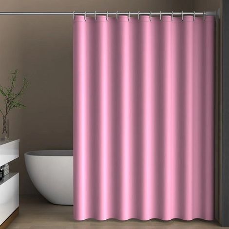 Cortina de ducha de PEVA lisa，180 x 180 cm，rosa (1/5)