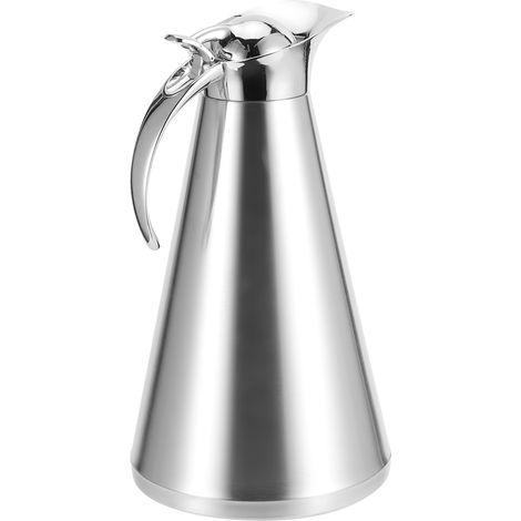 Termo de vidrio de doble pared con aislamiento al vacío, fabricado en acero inoxidable, apto para mantener las bebidas frías o calientes y apto para lavavajillas. (1/5)