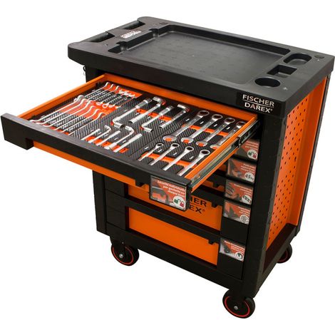 Servante d'atelier 6 tiroirs équipée 30 outils dans 3 modules