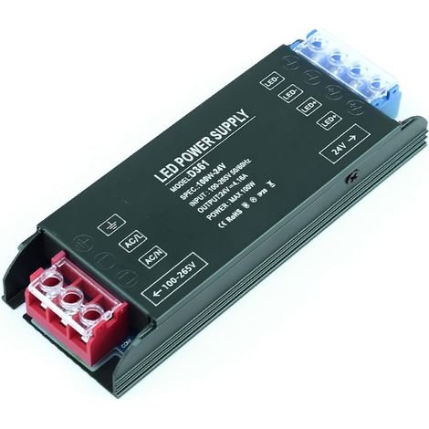 Transformateur 220V 24V Alimentation 100W LED Driver, AC 220V à DC 24V 4,2A 100W Ultra Mince Transfo Alimentation à Découpag Adaptateur à Tension Constante Basse Tension pour Ruban LED (1/5)