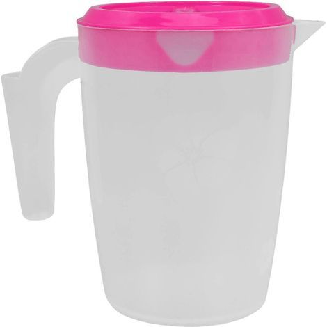 Carafe à jus, carafe à boissons transparente, pichet à thé, carafe à eau froide réutilisable, carafe à eau avec couvercle-17.00X15.50X10.80CM-Red (1/4)