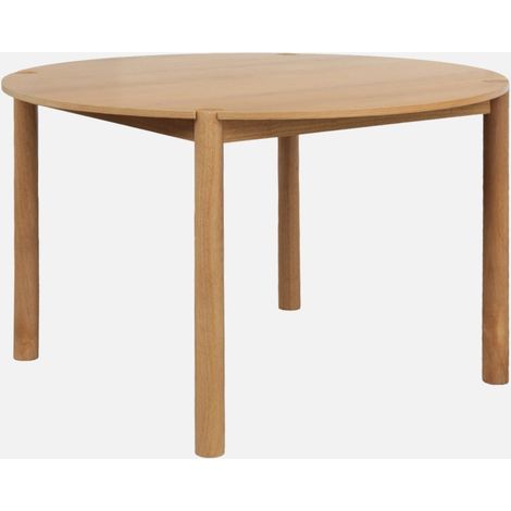 Mesa de comedor redonda de madera de hevea, 4 plazas
