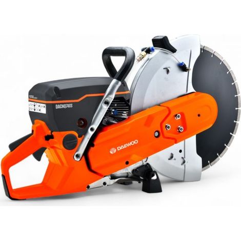 Daewoo – Découpeuse thermique 3,5kW – Lame 350 mm pour béton, asphalte et pierre – Profondeur de coupe 125 mm – DACNQ740S