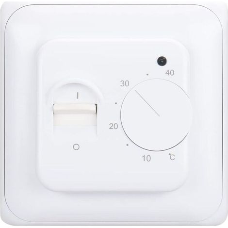 Thermostat mécanique WG01, AC 230 V 16 A pour appareils de Chauffage électrique avec sonde de capteur de Sol, Blanc (1/5)