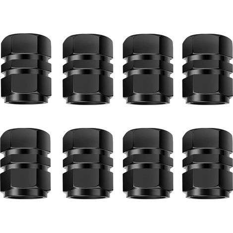 Tappi valvola pneumatici [8 pezzi], copricerchi in alluminio antipolvere, segni pneumatici auto (nero)