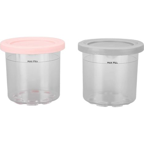 Lot de 2 pots à glace de 600 ml (gris et rose) pour Ninja NC299AMZ et NC300s (1/5)