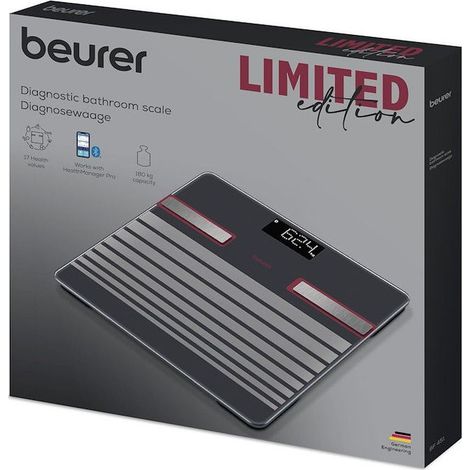 Beurer BF451BT Bilancia Pesapersone Diagnostica Bluetooth 17 Parametri BIA 8 Utenti 180 Kg colore Nero