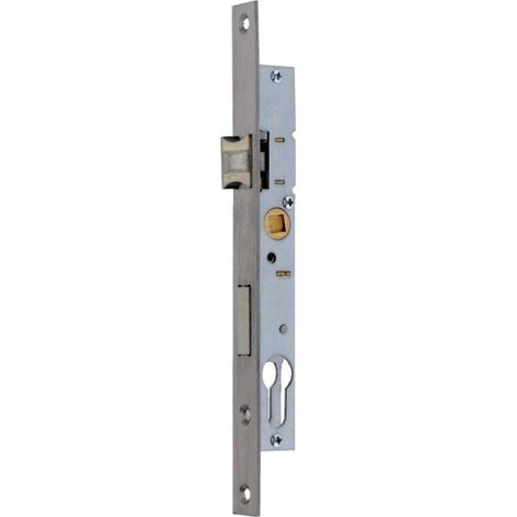 Heracles – Serrure monopoint à larder profil étroit – Pêne dormant réversible – Acier traité anticorrosion – Têtière inox 240x22mm
