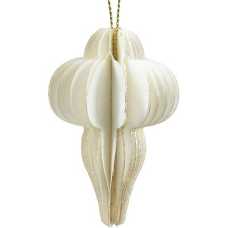 Kaemingk – Suspension de Noël cloche pliable en papier blanc, Ø 6 cm