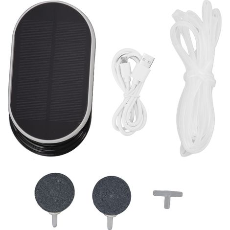 Pompe à oxygène solaire ABS silencieuse 3 vitesses pour aquarium, piscine, pêche extérieure - Aérateur 5V 1W
