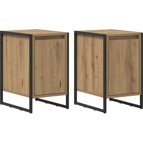 Maison Exclusive - Nachttisch 2 pcs Kunsthandwerk Eiche 39,5 x 30