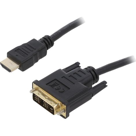 Cable DVI-D male HDMI male 0.5m noir