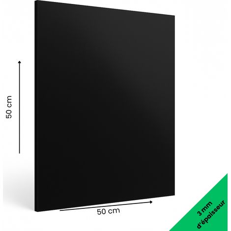 Panneau aluminium composite Noir 500x500 mm – Épaisseur 3 mm – Plaque rigide déco ou pro, intérieur/extérieur (1/5)