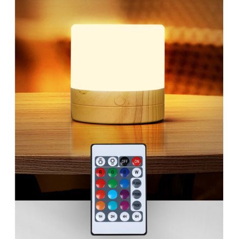 LED Lampe de Table Extérieure avec Télécommande,RGB Lanternes D'extérieur Dimmable,Portable Désign,IP44 étanche Lampe de Bureau de Jardin,USB Intérieur Bar Veilleuse,16 Couleurs,4 Modes,10cm-A (1/4)