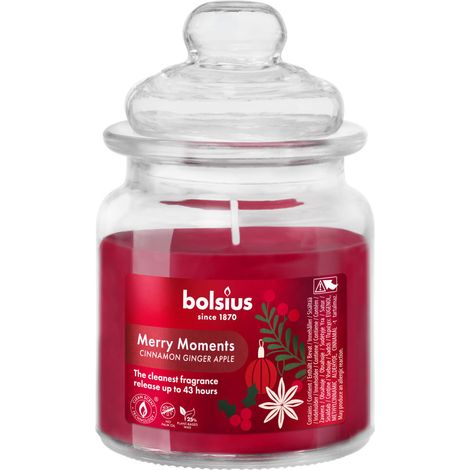 Bolsius Duftkerze im Glas true glow Ø 7,9 x 12,9 cm merry moments Duftkerze