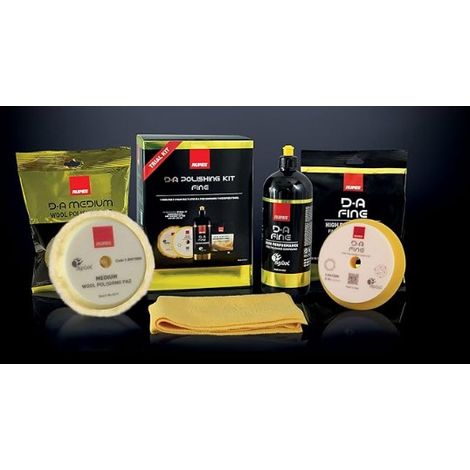 RUPES 9.FINE180KIT D-A POLISHING Kit 180 FINE, 1 Pasta ABRASIVA, 1 TAMPONE di LUCIDATURA in Spugna 180,1 TAMPONE di LUCIDATURA in Lana 180, 1 Panno in Microfibra