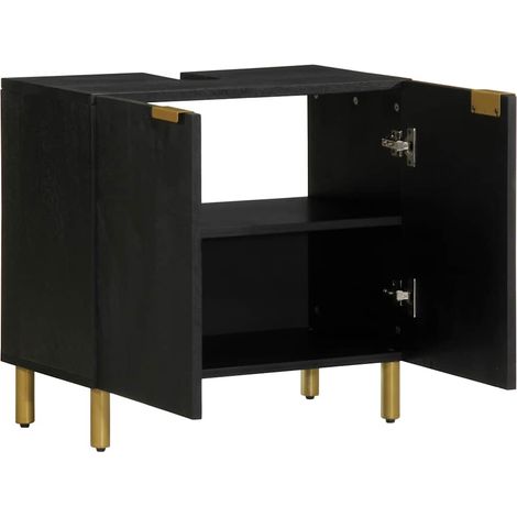 Maison Exclusive - Waschbeckenunterschrank Schwarz 62x33x58 cm Ho (1/5)