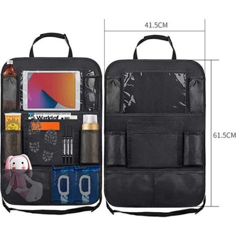 Lot de 2 Organisateurs de Voiture avec tablette, protection dorsale voiture, Protecteur siège arrière imperméable Oxford (1/4)