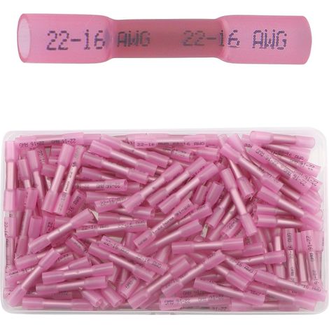 150 pièces de connecteurs de câbles, connecteurs à sertir avec gaine thermorétractable étanche, connecteur pour câble, fil, connecteur à sertir pour véhicule, connecteur à sertir (22-16AWG) Rouge (1/5)