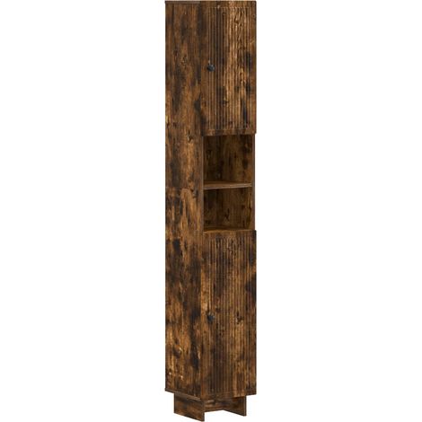 Badezimmerschrank mit offenem Regal EDE Raucheiche vidaXL (1/5)