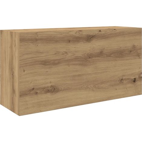 Mobiletto da bagno a parete 80 x 25 x 40 cm pratico contenitore design minimalista finitura in rovere ingegnerizzato realizzato artigianalmente 020051284
