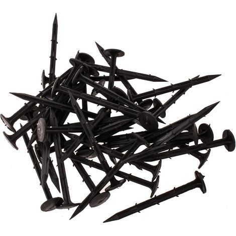 Lot de 100 piquets d'ancrage au sol avec ardillon en plastique (1/3)