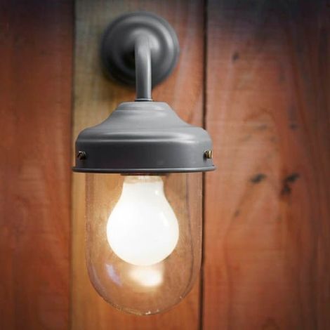 Garden Trading Thurlaston Barn Charcoal Grey Mains Outdoor Garden Wall Light (1/3)