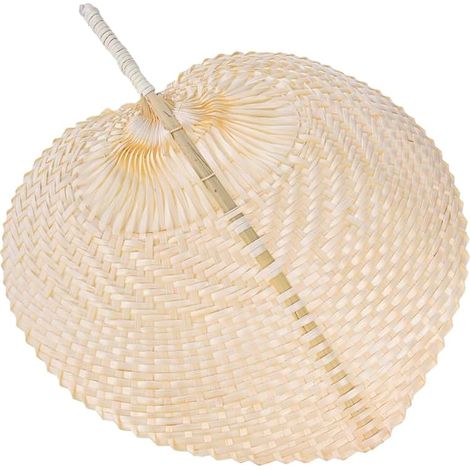 Éventails tissés en raphia naturel fait à la main avec feuilles entières Éventail tissé à la main pour décoration murale de mariage comme accessoire de refroidissement d' (1/5)