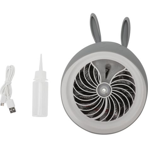 Ventilateur de bureau portable avec brumisateur - Lapin gris mignon pour bureau et maison