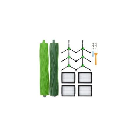 Set di 12 parti di ricambio compatibili con iRobot Roomba i7 i7+ j7 j7+ E5 E6 E7 i8 i6 i5 i4 i3 i2 i1 j8 j6 j5 e versione Plus, 1 set di spazzole in gomma, 4 filtri ad alte prestazioni, 6