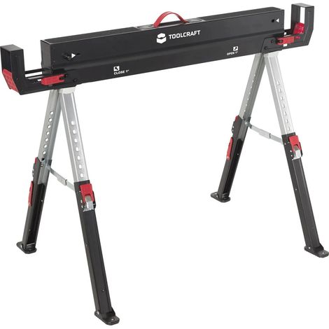 [GEBRAUCHT] B-Ware Toolcraft Arbeitsbock Sägebock Stahl Klappbar Höhenverstellbar Werkstatt 590 Kg