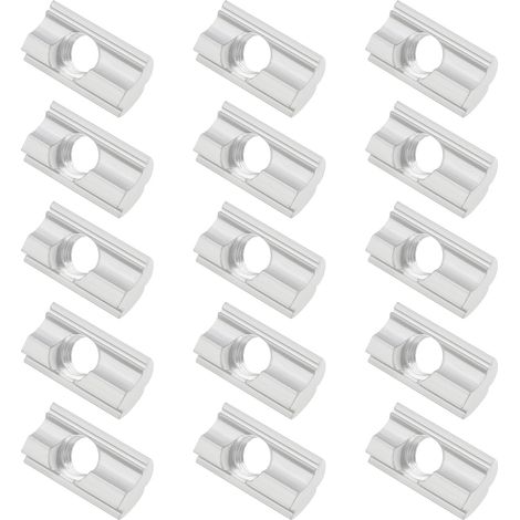 50pcs M8 Filetage T-Écrou En Aluminium T-Slot Écrous avec Centrage En Acier Au Carbone Roulement À Billes pour Supports Solaires Photovoltaïques Imprimantes 3D Profil En Aluminium (1/5)