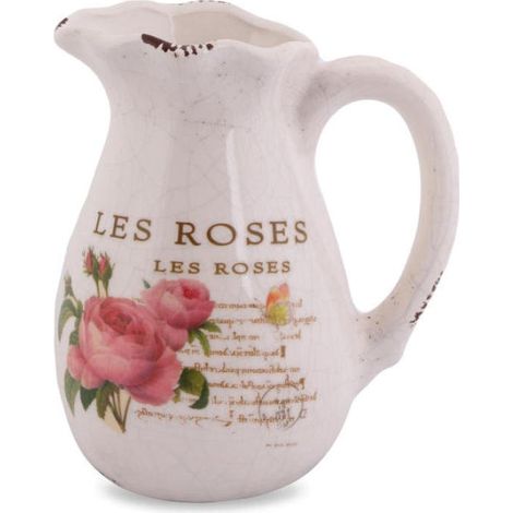 Jarra de cerámica rosa con almohadillas antideslizantes, estilo vintage, 16 cm (1/3)