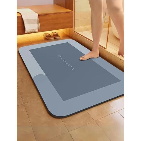 Tappetino da bagno morbido, assorbente, antiscivolo e ad asciugatura rapida per bagno, cucina e soggiorno, blu, 40x60 cm (1/2)