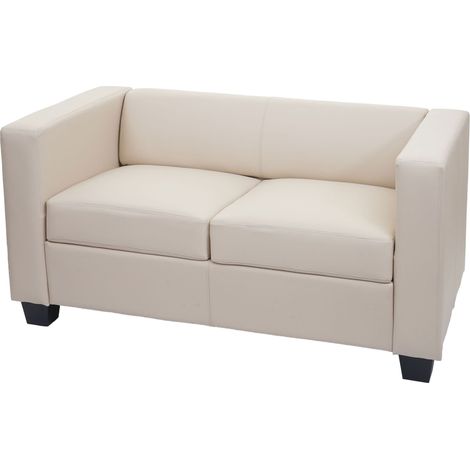[NEUWERTIG] 2er Sofa Lille, Kunstleder creme (1/5)