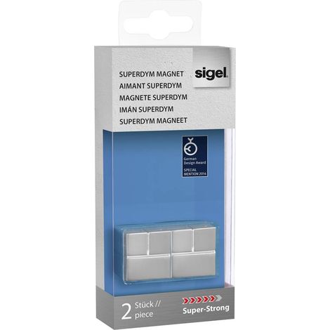 Sigel Aimant C20 "Super-Strong" (l x H x P) 20 x 20 x 20 mm cube argent 2 pc(s) GL706 S140771 (1/3)