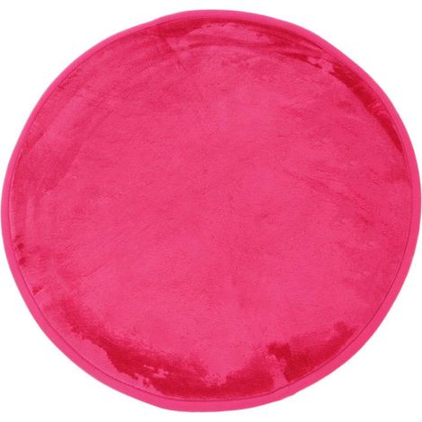 FLANELLE - Tapis rond extra-doux fuchsia diam.70 (1/6)