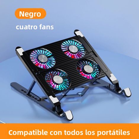 Nouveau support refroidisseur de portable pliable avec hauteur réglable pour ordinateurs portables de 11 à 17,3 pouces, 4 ventilateurs (1/5)