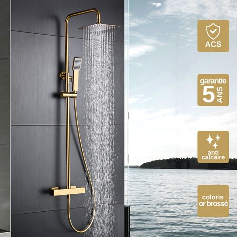Colonne de douche thermostatique anti-calcaire – Mitigeur réglable – Corps en laiton – Débit 12 l/min – Installation facile – Imex Products (1/4)