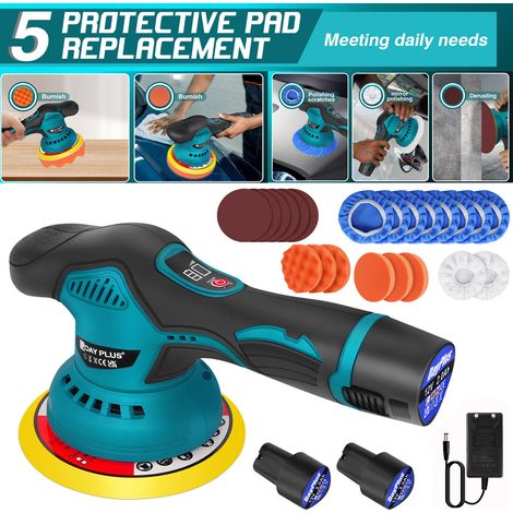 Dayplus polisseuse excentrique 12V sans fil polisseuse auto 150mm polissage (1/4)