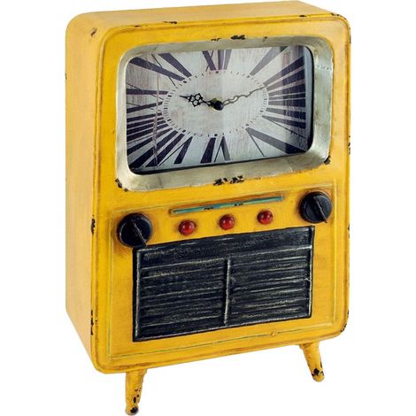 Pendule et boîte en forme de Télévision ancienne