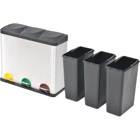 Mülltrenneimer Edelstahl 54 L