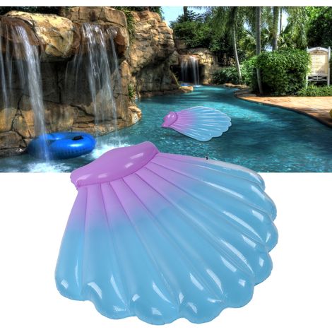 Colchoneta hinchable de PVC para piscina con forma de concha, tamaño XL (145 x 140 cm), 1332 g, ideal para piscina y playa. (1/5)