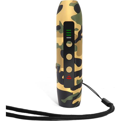 Repelente ultrasónico para perros recargable y portátil, equipado con luz LED y múltiples modos – dispositivo de entrenamiento canino (1/4)