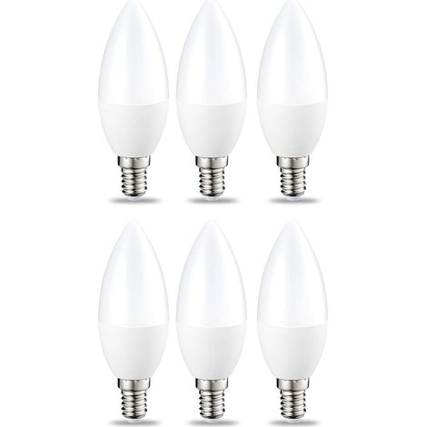 Petite ampoule bougie LED E14 B35 avec culot à vis, 5W (équivalent incandescente de 40W),CRI80, blanc chaud, dimmable - Lot de 6 (1/4)