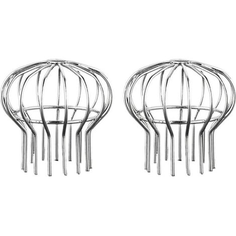 Lot de 2 protections de gouttière en acier inoxydable pour gouttière, protection contre les feuilles, la mousse, la boue et les débris (convient pour un diamètre de trou de 110 mm)