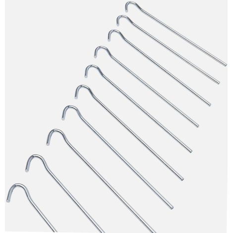 Werka Pro – Piquet de terre aluminium renforcé 18 cm – Lot de 10 – Pour fixation de bâches et tentes – Résistant aux chantiers humides