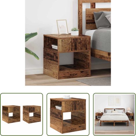 Altholz Beistelltisch - Beistelltisch 2 pcs Altholz 40,5 x 40 x 45 cm Holzwerkstoff (1/5)