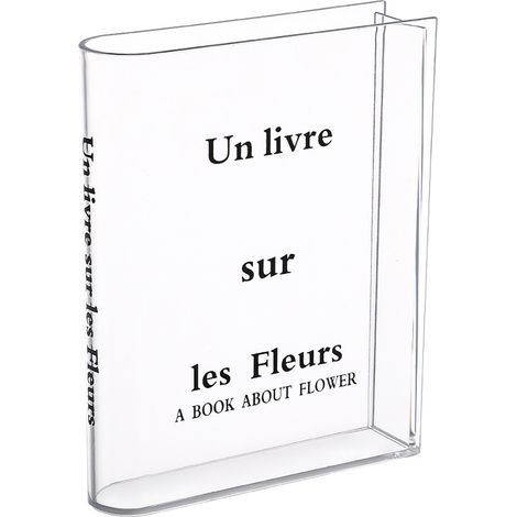 Niedliche Buchstützenvase für Blumen, einzigartige Acrylvase für Bücherliebhaber, künstlerische Dekoration für Zuhause oder Büro, Zimmerdekoration (1/5)