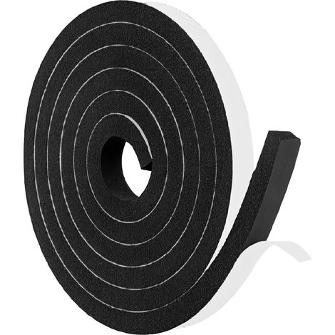 Bande Mousse Autocollante 12 mm x 10 mm - Joint Caoutchouc Résistant aux Intempéries pour Porte et Fenêtre, Mousse Acoustique Adhésive, Longueur 2 m (1/5)
